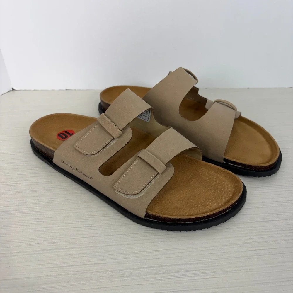 Tommy Bahama Men Double Ban Leather Sandals Adjustable Straps Size 10 TRF Truite